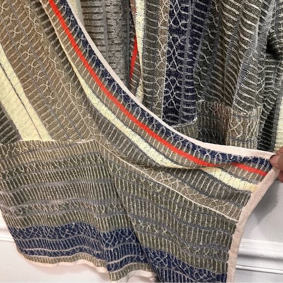 Nic+Zoe 70% linen | women’s 1X | lightweight multicolored lacey stripe cardigan - Picture 7 of 10